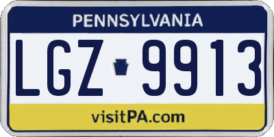 PA license plate LGZ9913