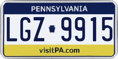 PA license plate LGZ9915