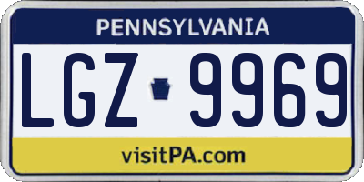 PA license plate LGZ9969