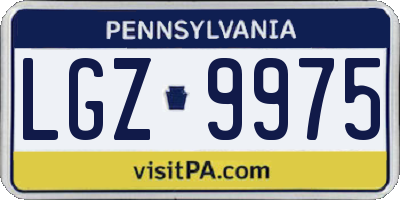 PA license plate LGZ9975