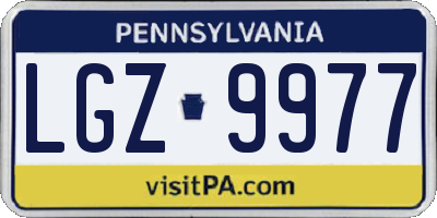 PA license plate LGZ9977