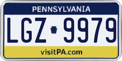 PA license plate LGZ9979