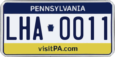 PA license plate LHA0011