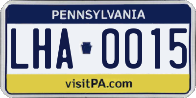 PA license plate LHA0015