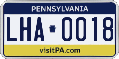PA license plate LHA0018
