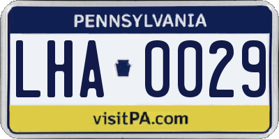 PA license plate LHA0029