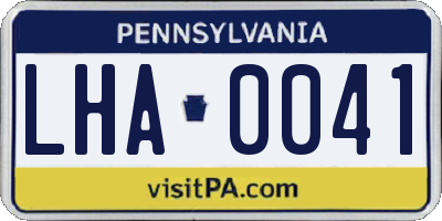 PA license plate LHA0041