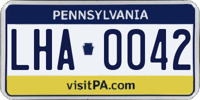 PA license plate LHA0042