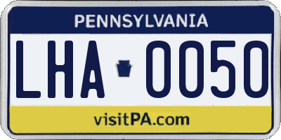 PA license plate LHA0050