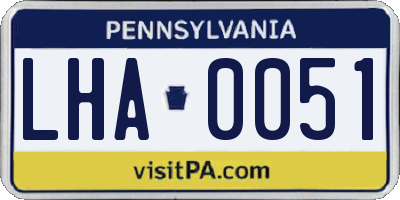 PA license plate LHA0051