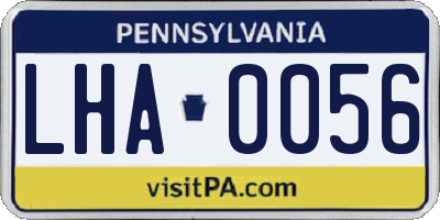 PA license plate LHA0056