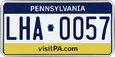 PA license plate LHA0057
