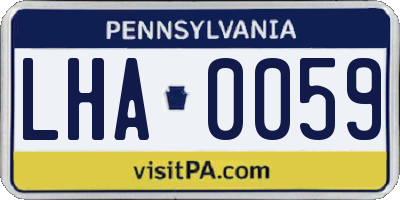PA license plate LHA0059