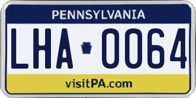 PA license plate LHA0064