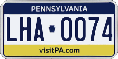 PA license plate LHA0074