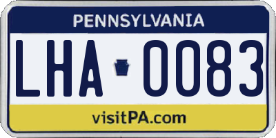 PA license plate LHA0083