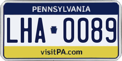 PA license plate LHA0089