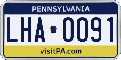 PA license plate LHA0091