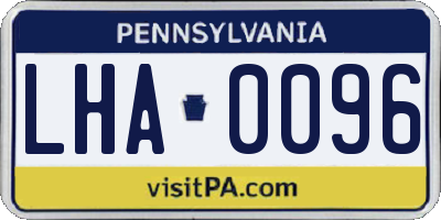 PA license plate LHA0096