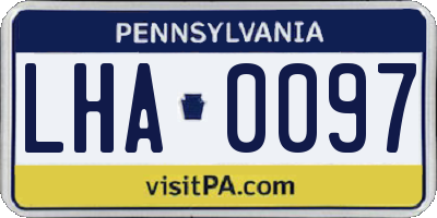 PA license plate LHA0097