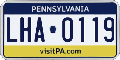 PA license plate LHA0119