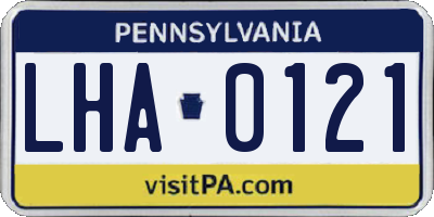 PA license plate LHA0121