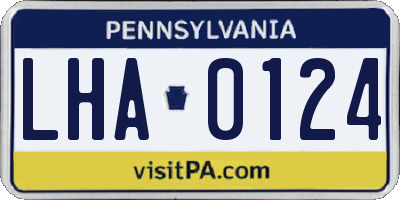 PA license plate LHA0124