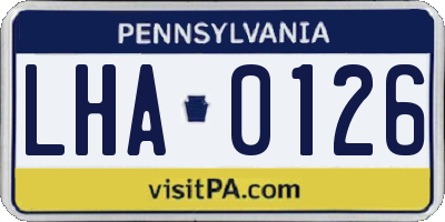 PA license plate LHA0126