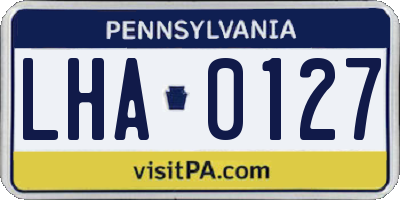 PA license plate LHA0127