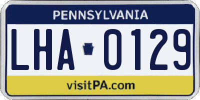 PA license plate LHA0129