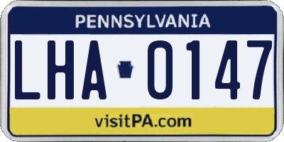 PA license plate LHA0147
