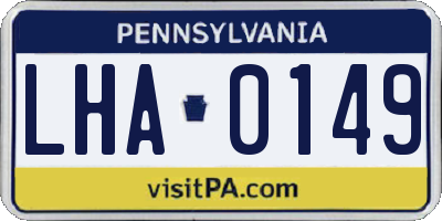 PA license plate LHA0149