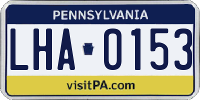 PA license plate LHA0153