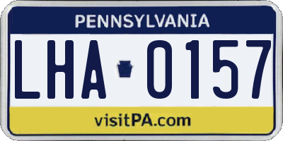 PA license plate LHA0157