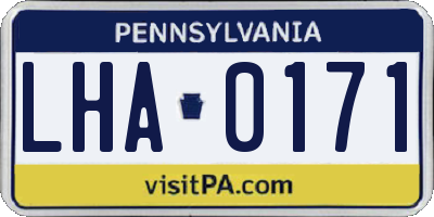 PA license plate LHA0171