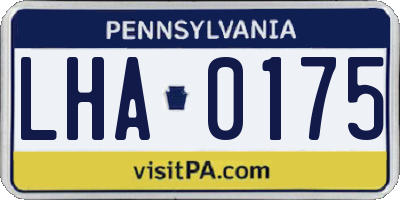 PA license plate LHA0175