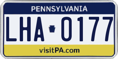 PA license plate LHA0177