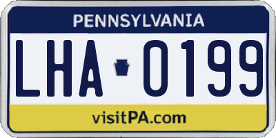 PA license plate LHA0199