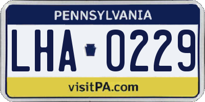PA license plate LHA0229
