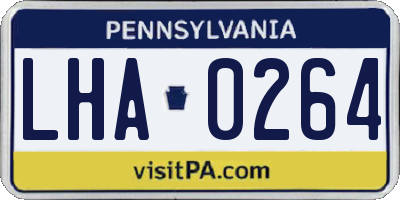 PA license plate LHA0264
