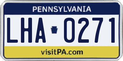 PA license plate LHA0271