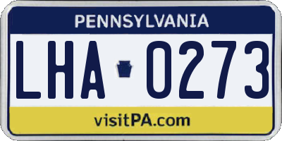 PA license plate LHA0273