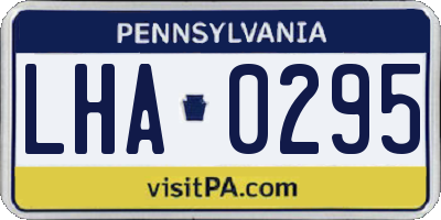 PA license plate LHA0295