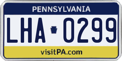 PA license plate LHA0299