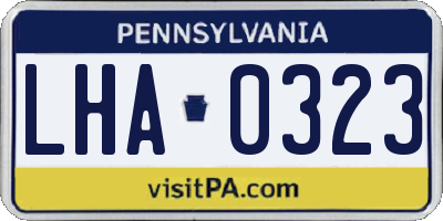 PA license plate LHA0323