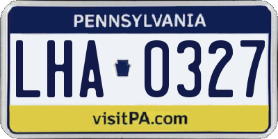 PA license plate LHA0327