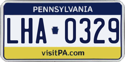 PA license plate LHA0329