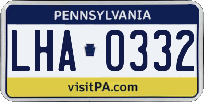PA license plate LHA0332