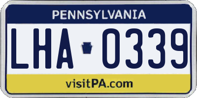 PA license plate LHA0339