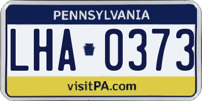 PA license plate LHA0373